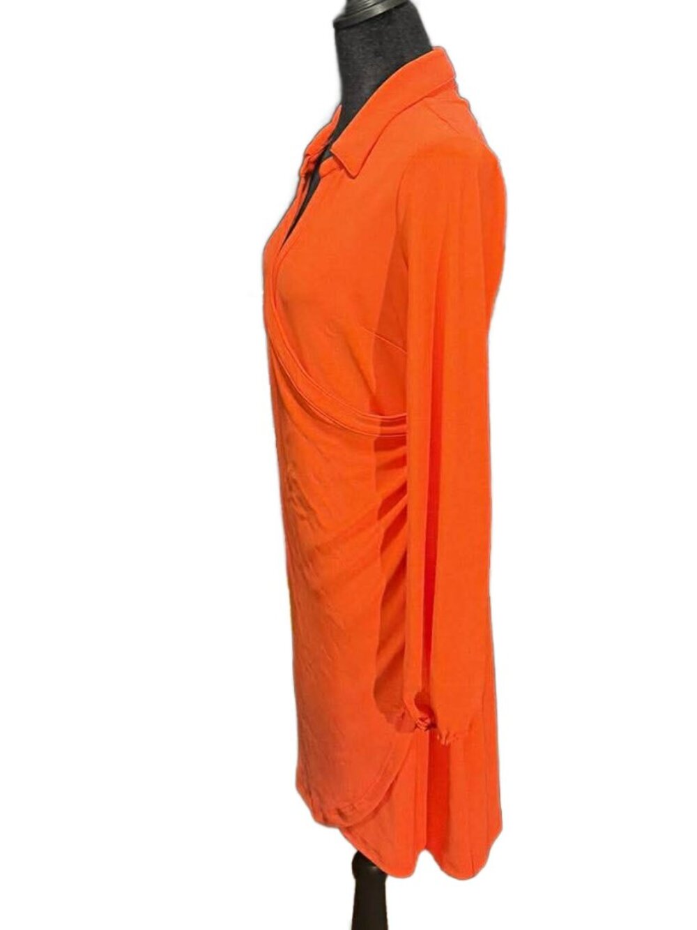 Boston Proper Collared Faux Wrap Midi Dress - Picture 3 of 5